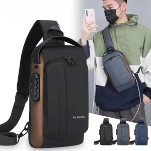 Morral Antirrobo para Hombres con Cerradura de Contraseña