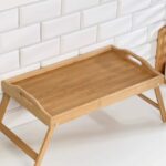 Mesa Bandera Plegable de Bambú 50x30 cm - Multifuncional y Natural