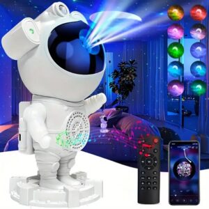 Proyector Astronauta Galaxia Estrellas Lampara Luz Con Base