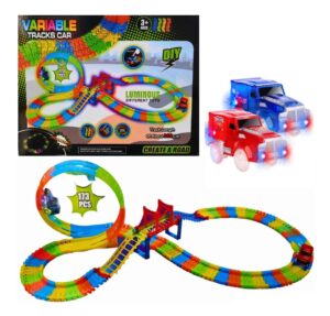 img_2180 Pista De Auto Con 2 Carros 173 Pcs Juguete Para Niños