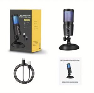 Microfono RGB con función de volumen/silencio para Podcast