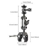 Soporte pinza en aluminio para Motocicleta y cámara Gopro, Insta360 con rosca 1/4