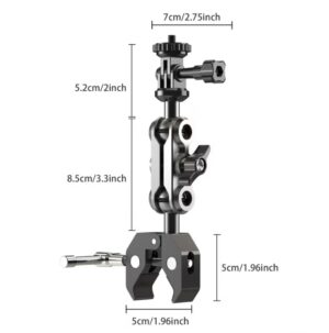 Soporte pinza en aluminio para Motocicleta y cámara Gopro, Insta360 con rosca 1/4